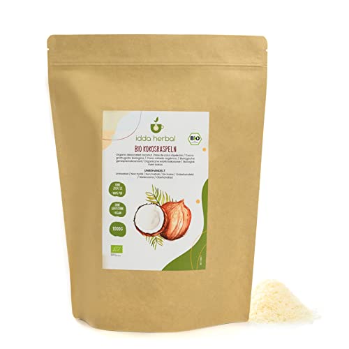 Coco Desecado Orgánico (1kg), Sin Azúcar y Sin Tostar, Copos de Coco de Cultivo Ecológico, 100% Natural y Puro, Vegano