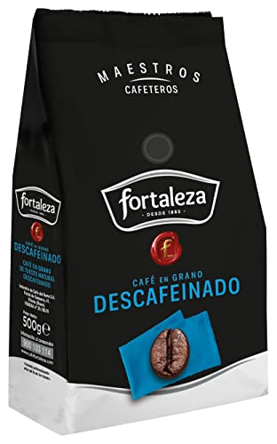 Café Fortaleza - Café Grano Descafeinado, Puro Sabor, Ideal para cafeteras Espresso, Pack 500g x 6 estcuches - Total 3kg