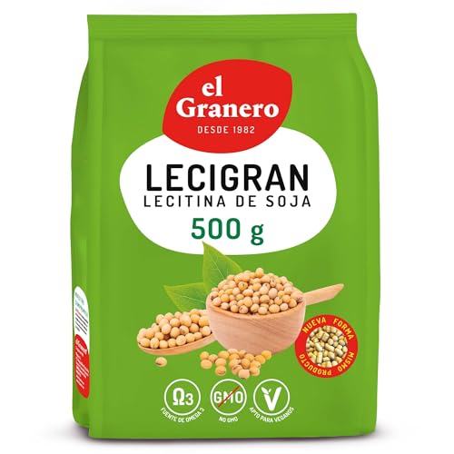 El Granero Integral - Lecigran, Lectina de Soja - 500 g - Rico en Vitaminas y Minerales - Favorece el Tránsito Intestinal - Beneficiosa para la Circulación Arterial - No GM - Apta para Veganos