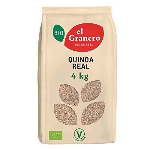 El Granero Integral - Quinoa Real - 4 kg - Alto contenido en Proteínas y Fibra - Favorece la Salud Digestiva y el Tránsito Intestinal - Ideal para Añadir a tu Dieta - Apto para Veganos