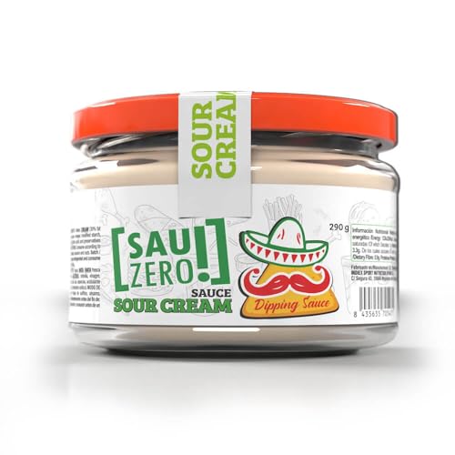 Sauzero Dip Sauce 290G | Salsa para Dipear Baja En Calorías y Grasas | Bajo Aporte de Hidratos de Carbono | Sabores Logrados | Aderezo para Aperitivos (SOUR CREAM)