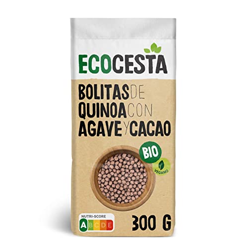 Ecocesta - Bolitas Ecológicas de Quinoa con Agave y Cacao - 300 g - Aptas para Consumo Vegano - Ayuda a Controlar tu Peso - Ideal como Desayuno o Tentempié