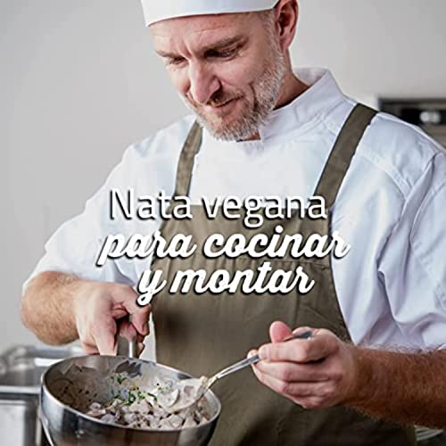 Nata Vegetal Chanty Duo Vegan - Textura Cremosa - Bote de 1 L - Potencia el sabor de tus Platos - Sin Gluten y Sin Lactosa - Preparado vegetal para Montar y Cocinar Vegano - Risso