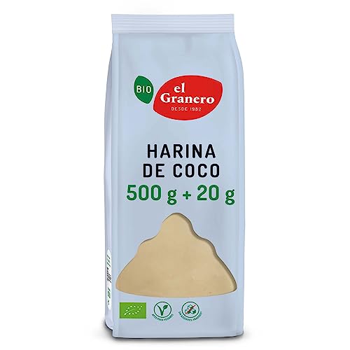 El Granero Integral - Harina de Coco BIO - 500 g - Rica en Fibra y Baja en Carbohidratos - Mejora la Digestión - Estimula el Funcionamiento del Sistema Inmune - Apta para Veganos