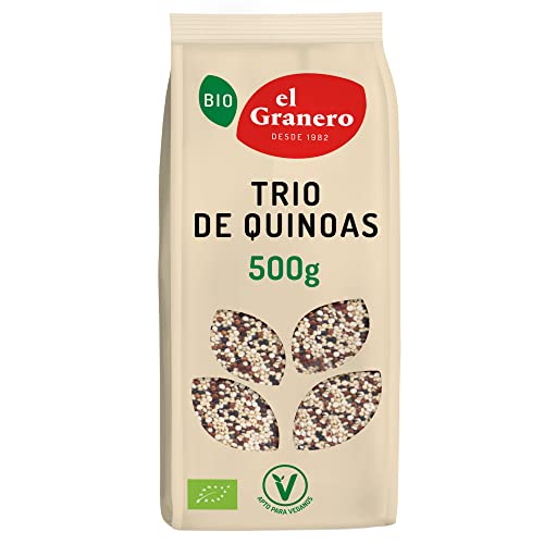 El Granero Integral - Trió de Quinoas - 500 g - Alto contenido en Proteínas Vegetales y Fibra - Favorece la Salud Digestiva - Ideal para Reforzar tu Dieta - Apto para Veganos