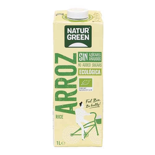 NaturGreen Arroz Calcium Bio, Bebida Vegetal, Ingredientes de Agricultura Ecológica-1 L, s