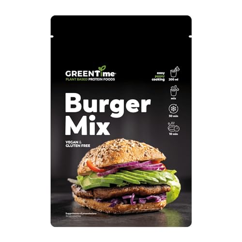 Mezcla para hamburguesas GREENTime (90 g) durante aprox. 3 hamburguesas | Mezcla de Proteína de Guisante Vegana 46g / 100g para Freír y Asar
