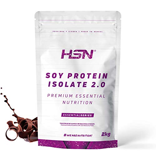 Proteína de Soja Aislada de HSN | Sabor Chocolate 2 Kg = 67 Tomas por Envase | 100% Vegana | Soy Protein Isolate | No-GMO, Sin Gluten