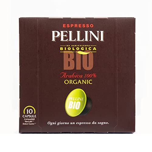 Pellini Caffè - Espresso Pellini Bio Arabica 100% (Orgánico) - 60 Cápsulas (6 x 10) - Compatible Con Máquina Nescafé Dolce Gusto