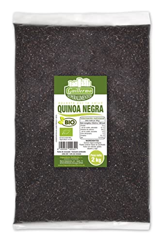Guillermo | Quinoa negra BIO - Bolsa 2 kg. | 100% ecológica | Contiene litio, que ayuda a regular el estrés | Propiedades antioxidantes que reducen las inflamaciones del estómago