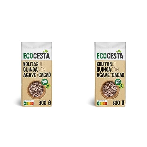 Ecocesta - Bolitas Ecológicas de Quinoa con Agave y Cacao - 300 g - Aptas para Consumo Vegano - Ayuda a Controlar tu Peso - Ideal como Desayuno o Tentempié (Paquete de 2)