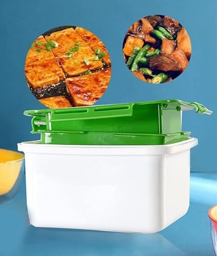 NIWWIN Molde de prensa de tofu, kit de prensa de tofu, caja de tofu, colador de tofu, cuajada de soja casera, drenaje integrado para herramienta de cocina casera (verde)