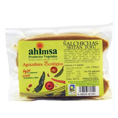 Ahimsa Salchicha Vegetal Seitan Tofu Bio 200 Gr Vegano