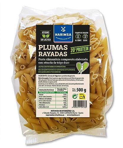 Harimsa Pasta Proteica de Sémola de trigo duro y proteína de guisante. 20% proteína 500 g