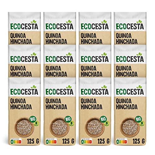 Ecocesta - Pack de 12 Unidades de 125 g de Quinoa Ecológica Inflada Sin Azúcar Añadido - Apta para Veganos - Ayuda a Controlar tu Peso - Alto Contenido en Fibra y Proteínas