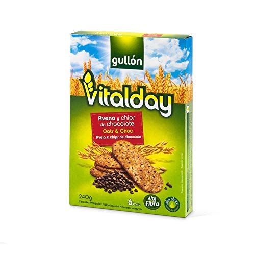 Gullón Galleta Avena Chocolate Chips Vitalday Pack de 6, 240g