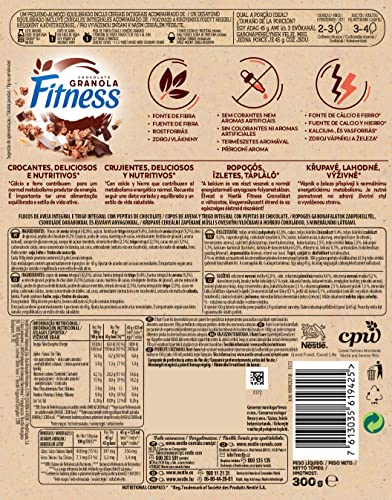 Nestlé Fitness Cereales Granola Copos de Avena Integral y Trigo con Miel, 300g