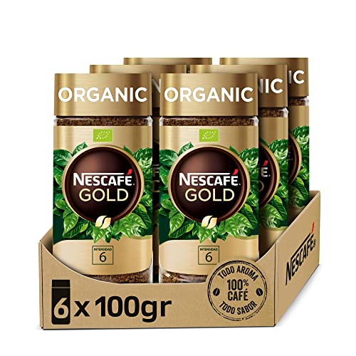 Nescafé Gold Organic Café Soluble Ecológico 100% Arábica - 6 Frascos De 100G - Total: 600G