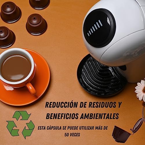 5 Pack cápsulas café nespresso reutilizable para máquina dolce gusto, filtro recargable, más de 200 usos de sustitución, cápsula de café ecológica con filtro