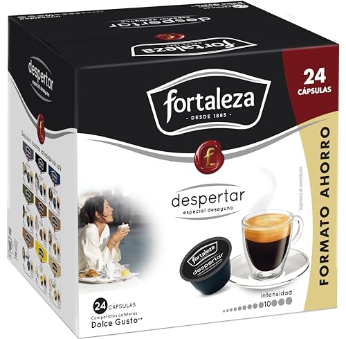 Café Fortaleza – Cápsulas Compatibles con Dolce Gusto, Sabor Despertar, Intenso, Especial Desayuno, 100% Arábica, Tueste Natural, Pack 24 x 3 - Total 72